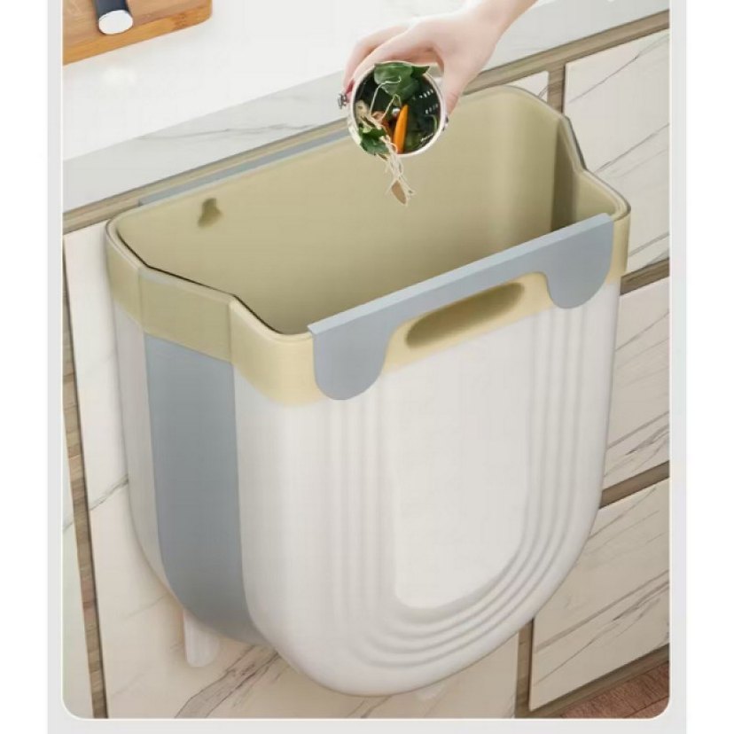 KATLANABİLİR MUTFAK ÇÖP KOVASI TORBA HAZNELİ - Görsel 2