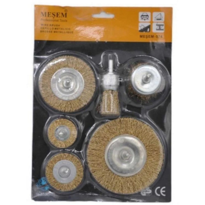 6LI PİMLİ TEL FIRÇA SETİ  PAS YAĞ KİR BOYA YAPIŞKAN ÇÖZÜCÜ - Görsel 5