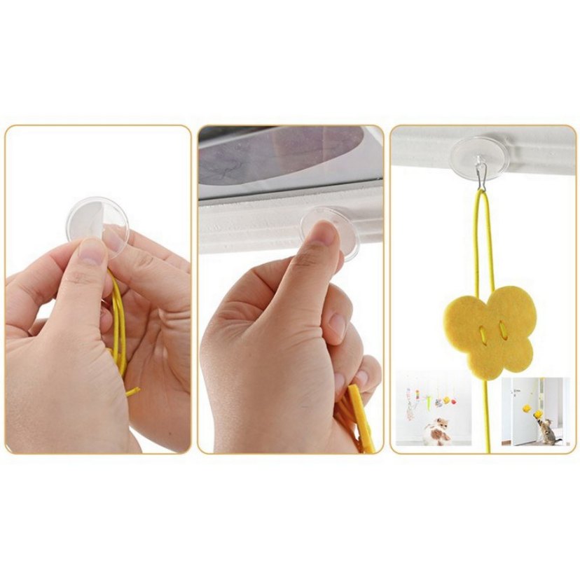 Renkli Kedi Oyuncağı Askılı Sarı - Görsel 2