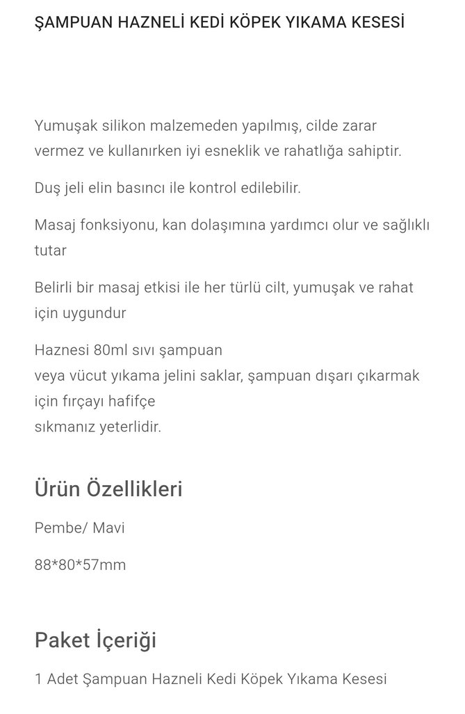 şampuan hazneli kedi köpek yıkama kesesi - Görsel 5