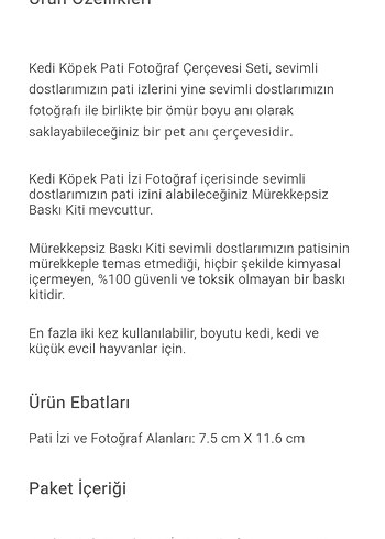 kedi köpek pati izi fotoğraf çerçevesi seti - Görsel 6