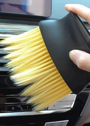 Bej ve Gri Araç Detay Temizlik Fırçası - Görsel 5