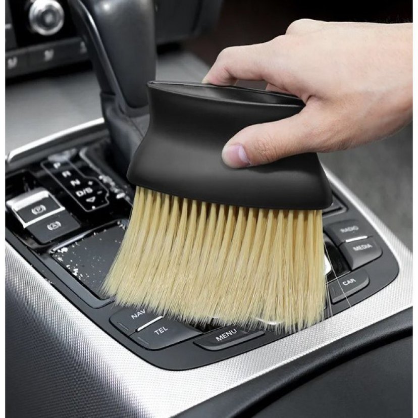 Bej ve Gri Araç Detay Temizlik Fırçası - Görsel 4