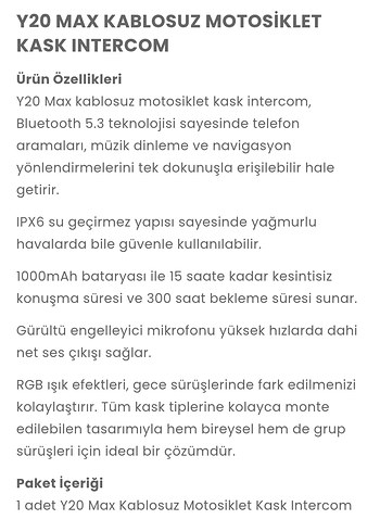 y20 max kablosuz motosiklet kask intercom - Görsel 3