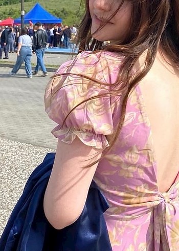 Gold Baskılı Midi Mezuniyet Elbisesi - Görsel 2