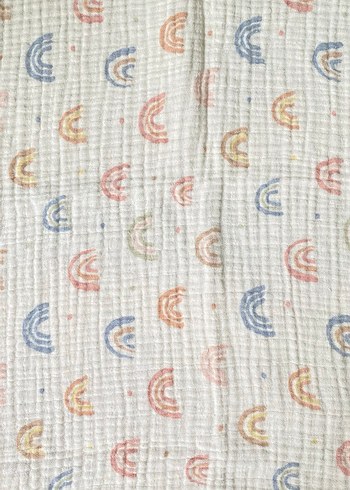 Çok Renkli Pastel Desenli Keten Çocuk Battaniyesi - Görsel 2