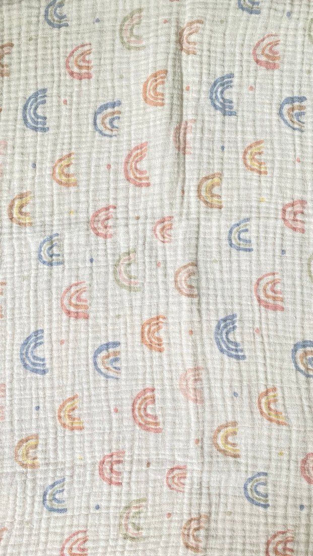 Çok Renkli Pastel Desenli Keten Çocuk Battaniyesi - Görsel 2