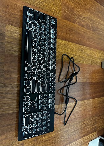 Diğer Siyah Retro Tasarım mekanik blue switch yindao klavye