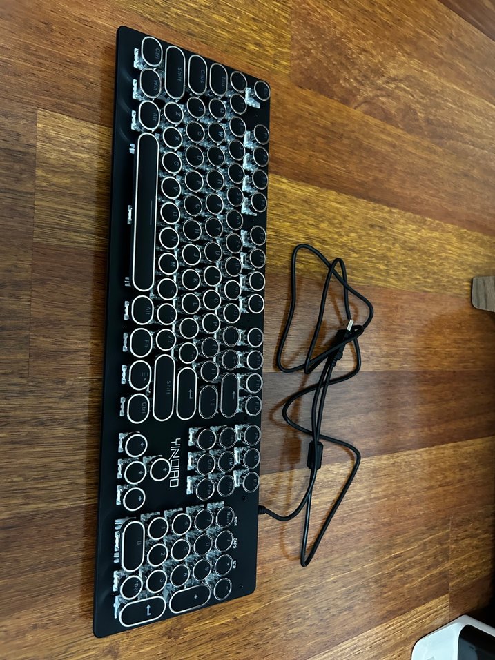 Siyah Retro Tasarım mekanik blue switch yindao klavye - Görsel 2