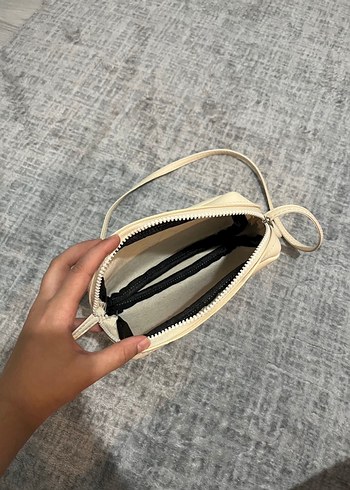 Bej Minimalist Deri Kadın Çapraz Çanta - Görsel 2