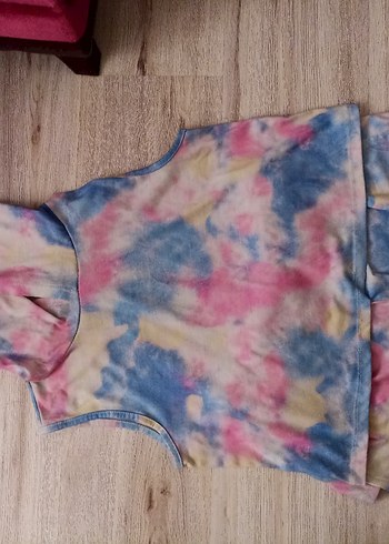 Kızlar İçin Kapüşonlu Bağlama Desenli Salaş şortlu gecelik - Görsel 2