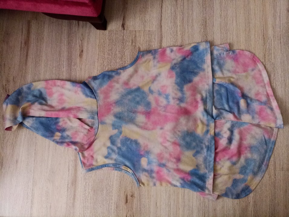 Kızlar İçin Kapüşonlu Bağlama Desenli Salaş şortlu gecelik - Görsel 2