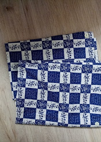 Mavi Kareli Yastık kılıfı - Görsel 3