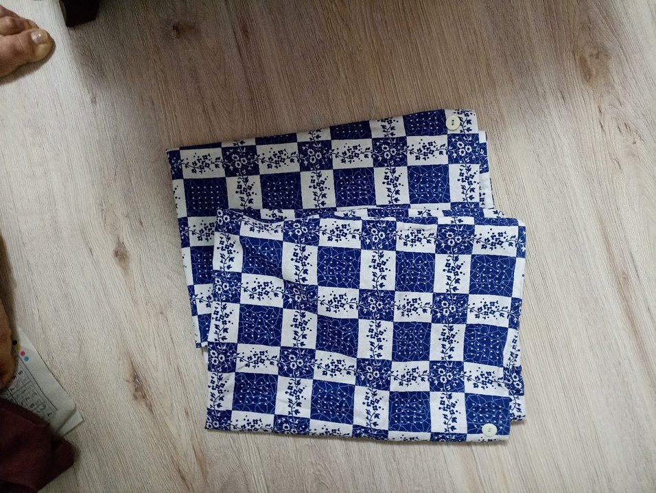 Mavi Kareli Yastık kılıfı - Görsel 3