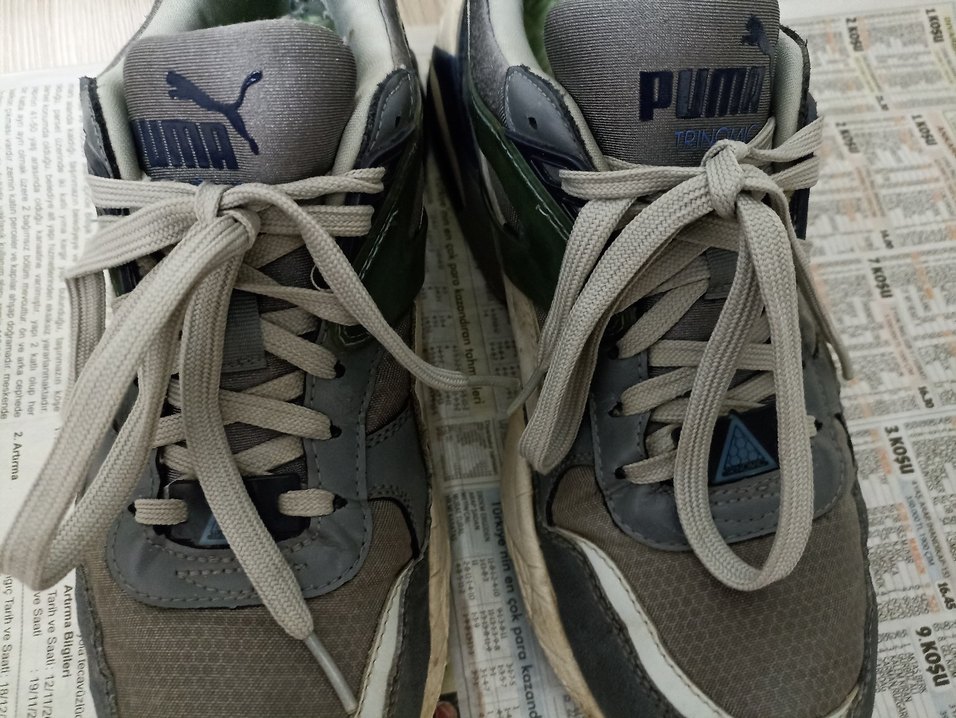 Gri Puma Erkek Spor Ayakkabı Bağcığı - Görsel 2