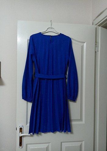 Mavi Pilili Uzun Kollu Midi Tunik - Görsel 6