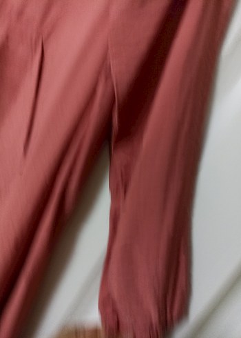 Bordo Midi Uzun Kollu Keten Tunik - Görsel 4