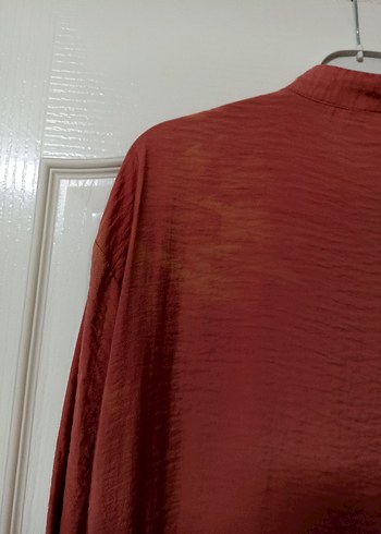 Bordo Midi Uzun Kollu Keten Tunik - Görsel 7