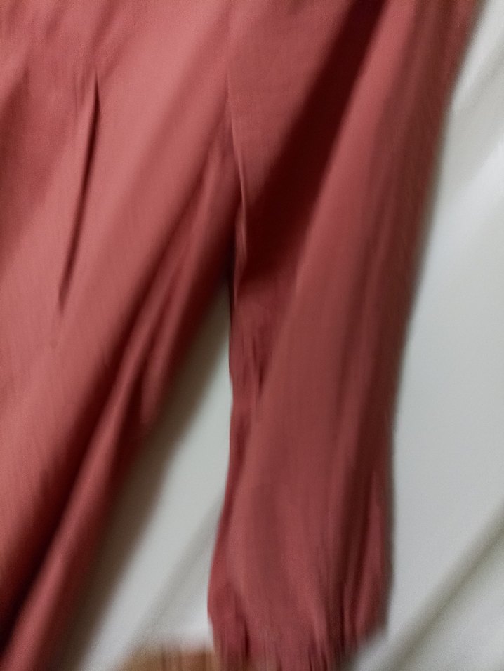 Bordo Midi Uzun Kollu Keten Tunik - Görsel 4