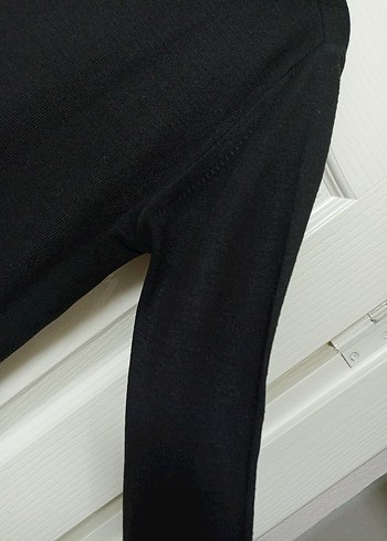 Düğmeli Siyah Midi Uzun Kollu Hırka - Görsel 6