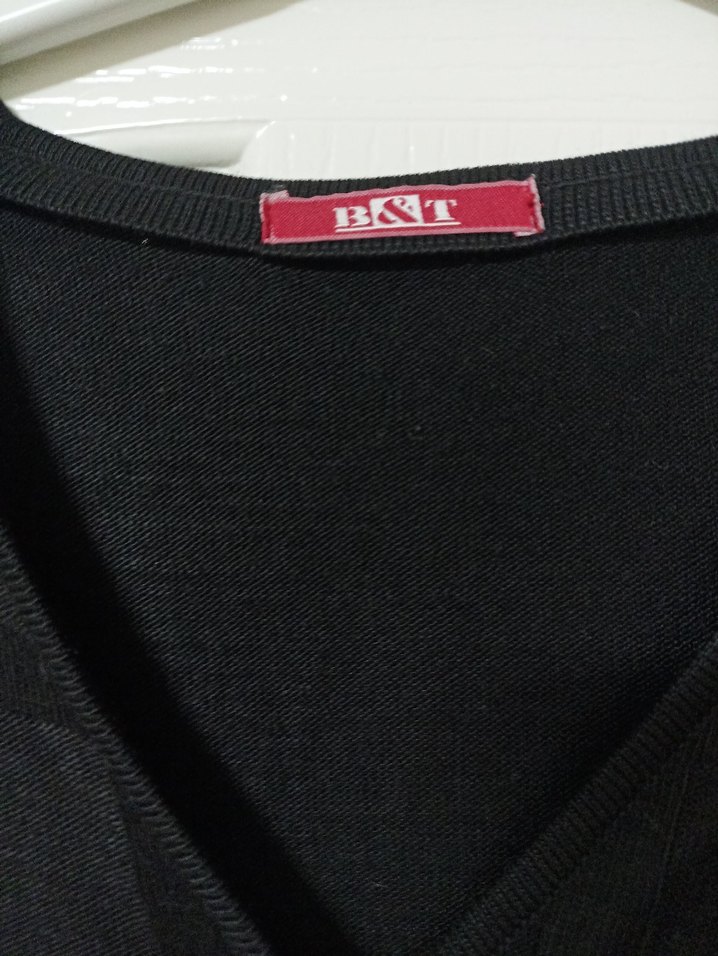 Düğmeli Siyah Midi Uzun Kollu Hırka - Görsel 4