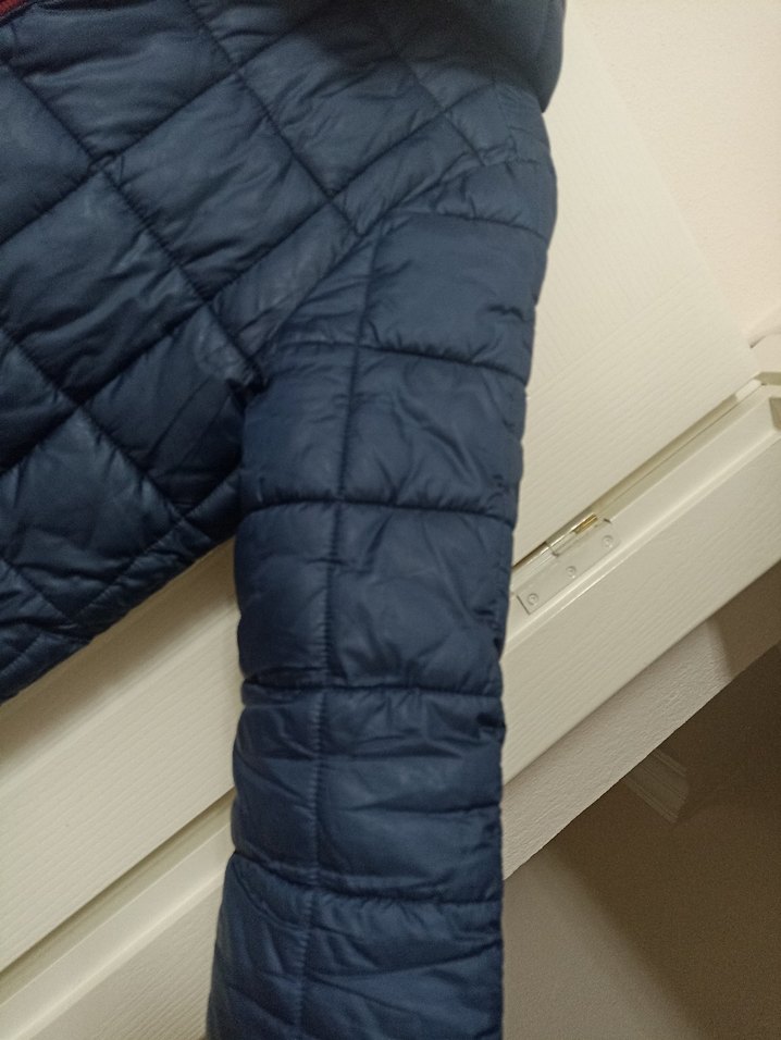 Kadın Mavi Kapüşonlu Fermuarlı Mont - Görsel 3