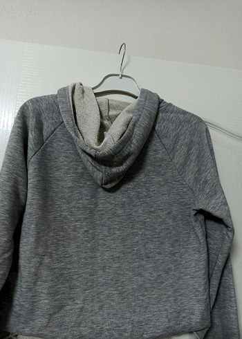 Gri Kapüşonlu Kadın Sweatshirt - Görsel 7