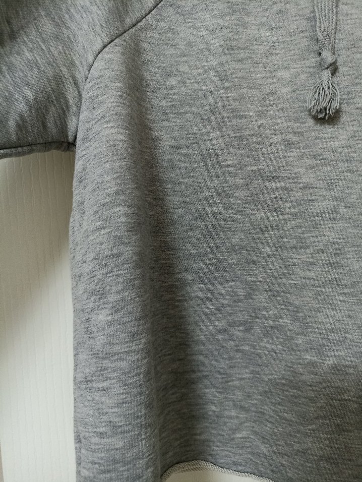 Gri Kapüşonlu Kadın Sweatshirt - Görsel 5