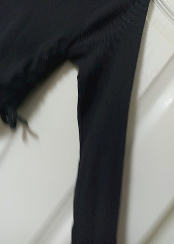 Siyah Uzun Kollu Mini Kadın Bluz - Görsel 4