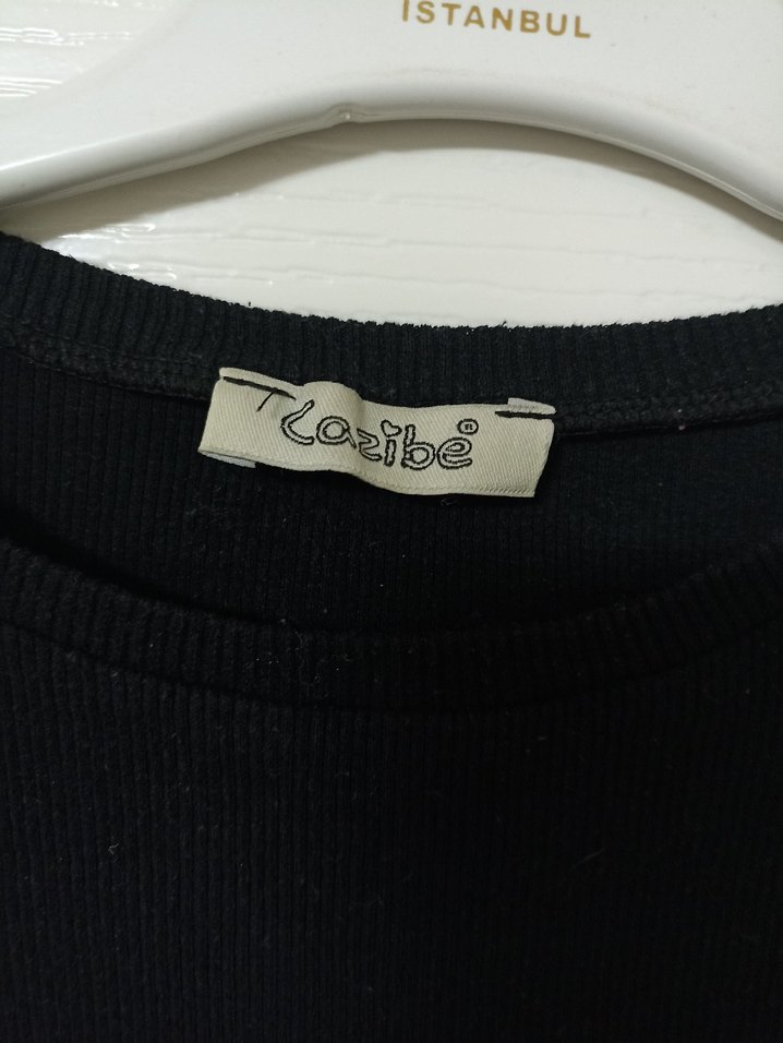 Siyah Uzun Kollu Mini Kadın Bluz - Görsel 5