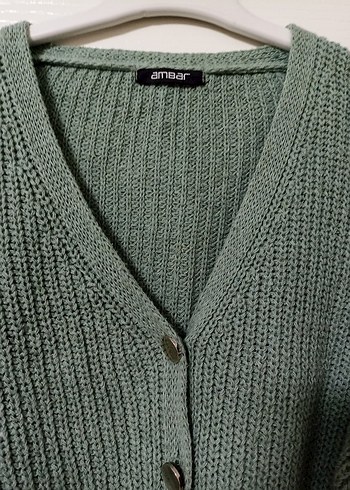 Örgü Kadın Yeşil Mini Hırka - Görsel 3