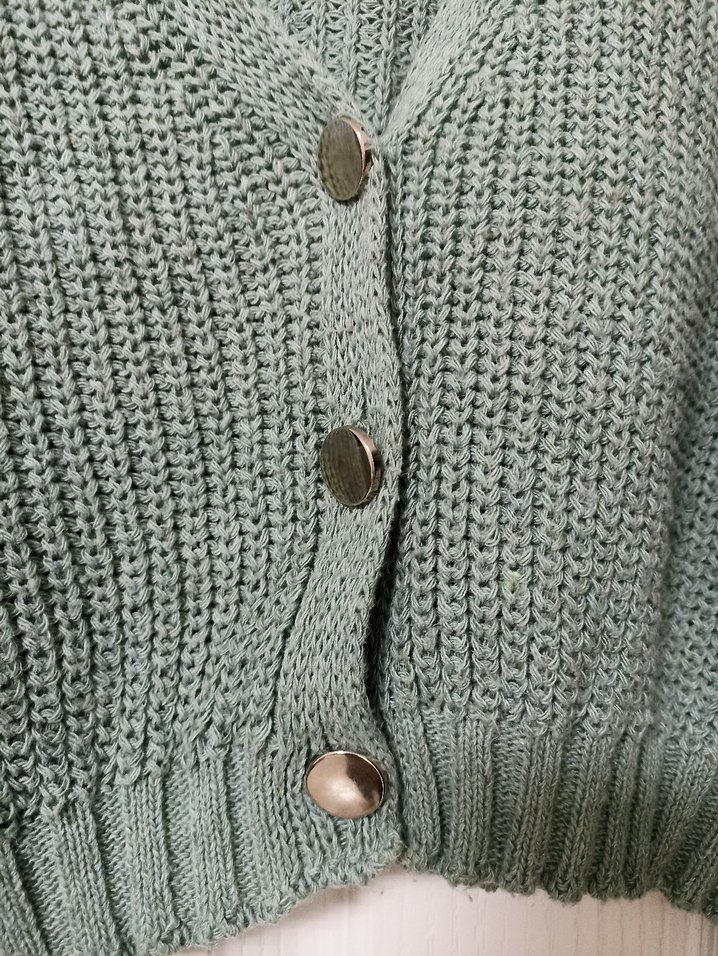 Örgü Kadın Yeşil Mini Hırka - Görsel 5