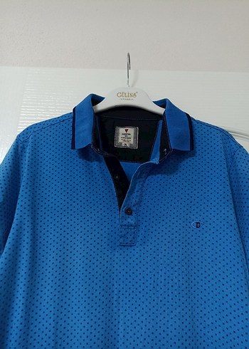 Erkek Lacivert Desenli Kısa Kollu Polo Tişört - Görsel 3