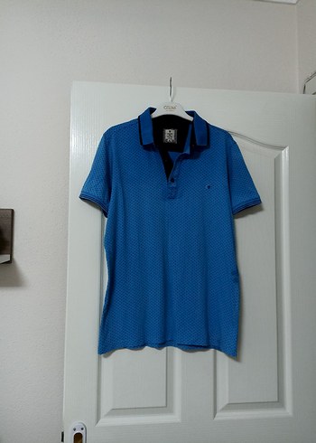 Erkek Lacivert Desenli Kısa Kollu Polo Tişört - Görsel 2