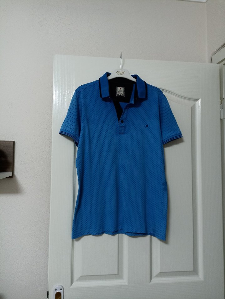 Erkek Lacivert Desenli Kısa Kollu Polo Tişört - Görsel 2