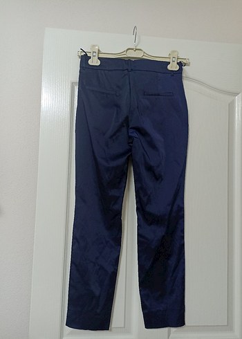 Kadın Lacivert Kemerli Kumaş Pantolon - Görsel 8