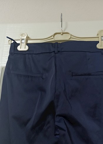 Kadın Lacivert Kemerli Kumaş Pantolon - Görsel 9