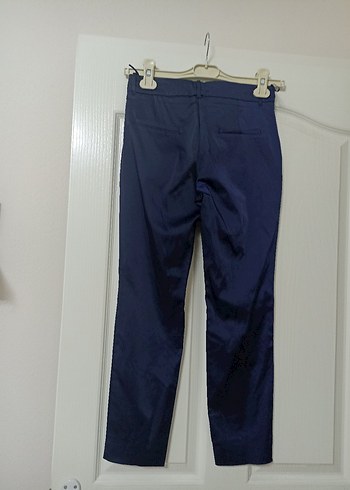 Kadın Lacivert Kemerli Kumaş Pantolon - Görsel 7