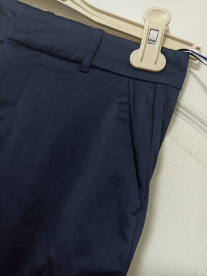 Kadın Lacivert Kemerli Kumaş Pantolon - Görsel 4