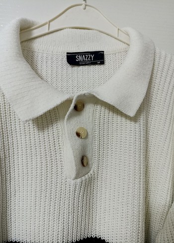 Trendy Parisian Çizgili Beyaz Kazak - Görsel 3