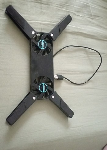 USB Bağlantılı Siyah Çift Fanlı Dizüstü Soğutucu - Görsel 2