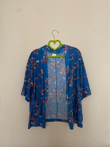 13-14 Yaş Beden Zara Girls Çiçek Desenli Mavi Kimono