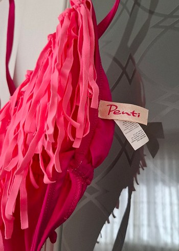 Püsküllü Pembe Bohem Tarzı Kadın Mayo - Görsel 2