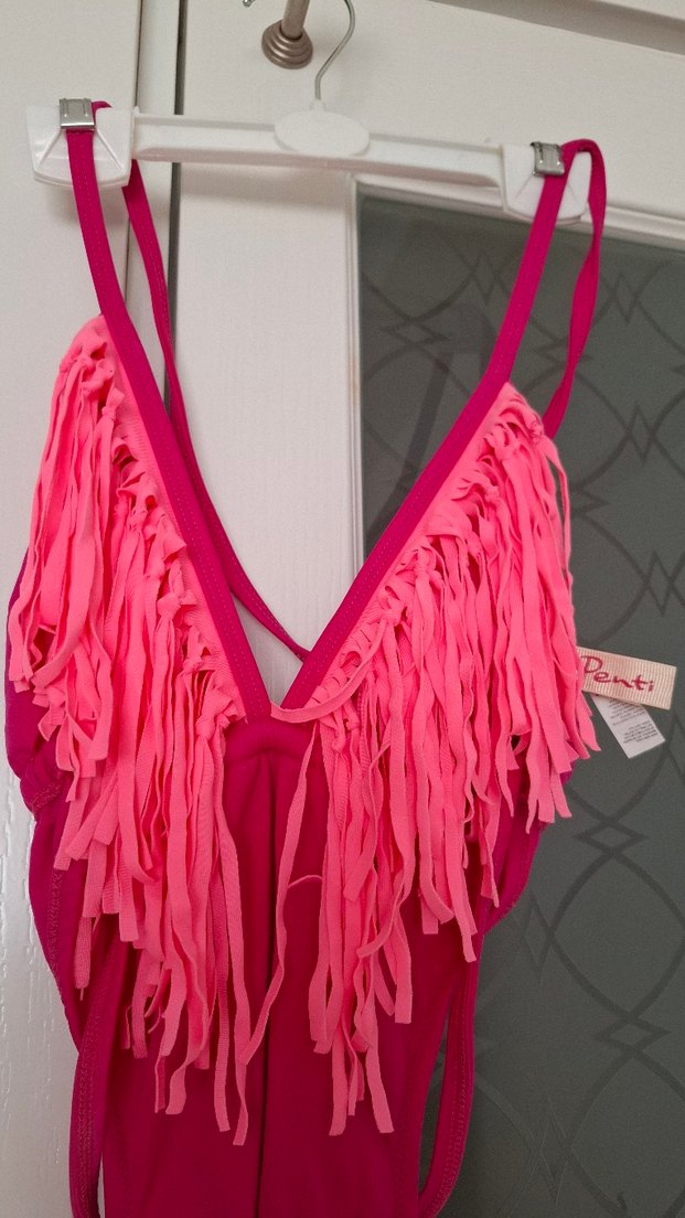 Püsküllü Pembe Bohem Tarzı Kadın Mayo - Görsel 4