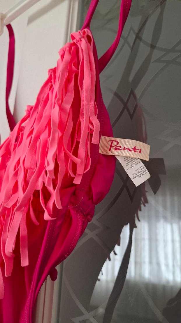 Püsküllü Pembe Bohem Tarzı Kadın Mayo - Görsel 2