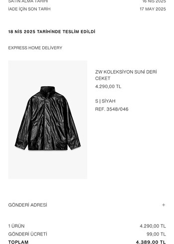 Zara deri ceket - Görsel 4