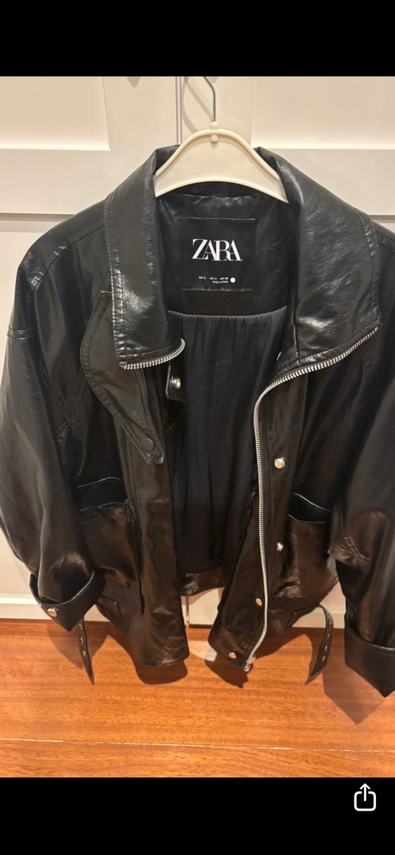 Zara deri ceket - Görsel 3
