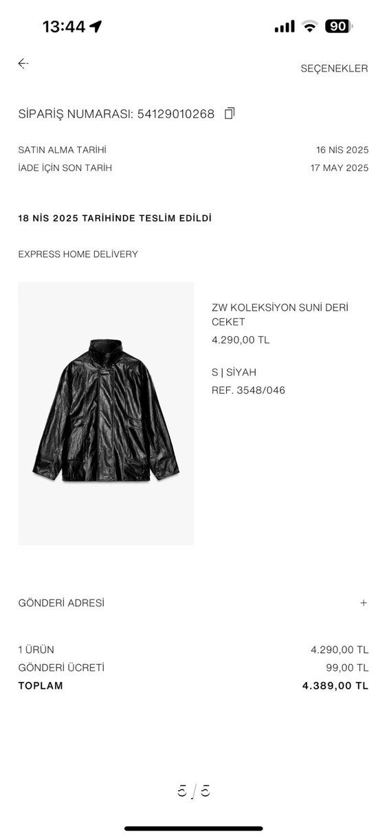 Zara deri ceket - Görsel 4