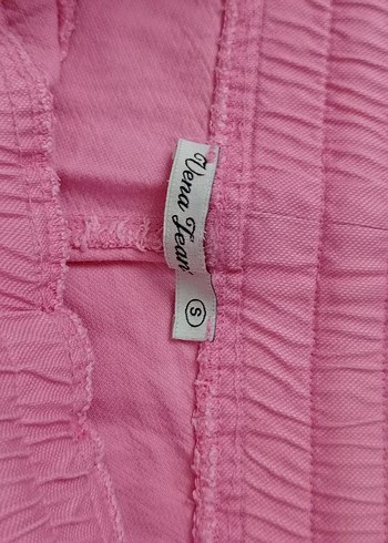 Diğer Pembe Loose Fit Keten Kadın Pantolon
