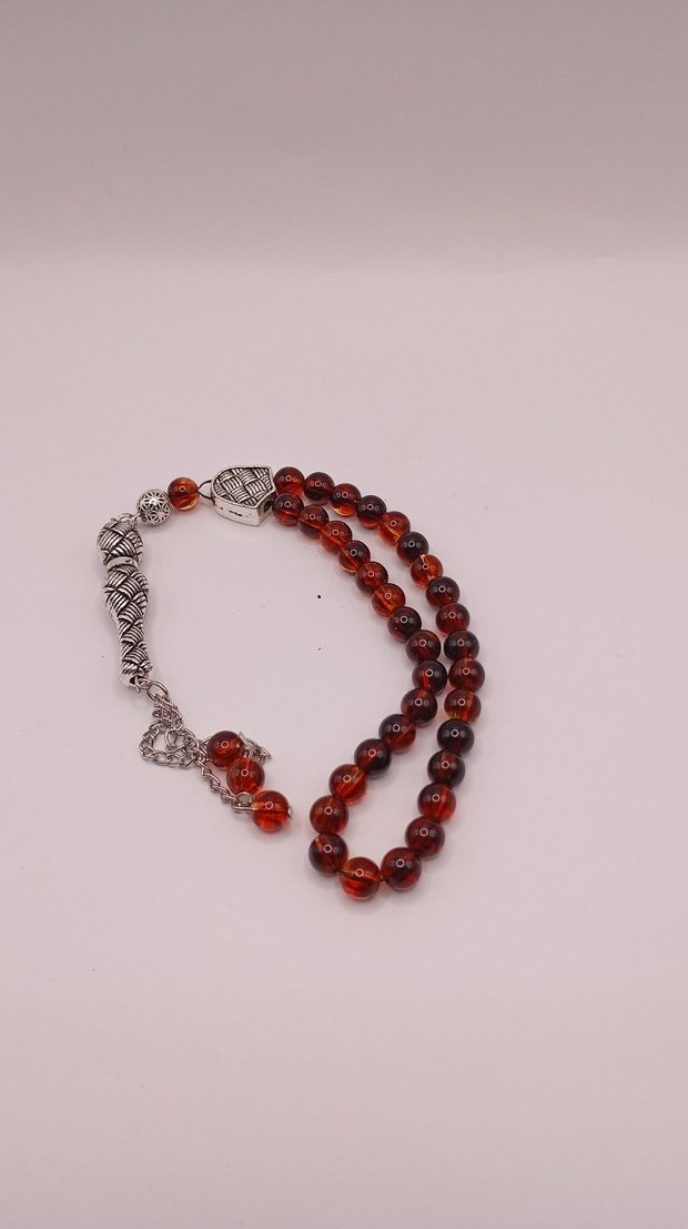 Sıkma Kan Kehribarı Tesbih - Görsel 2